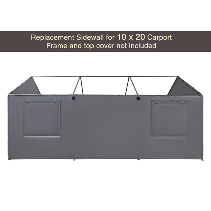 Gardesol Carport Replacement Sidewall Tarp for 10X20ft Top Cover and